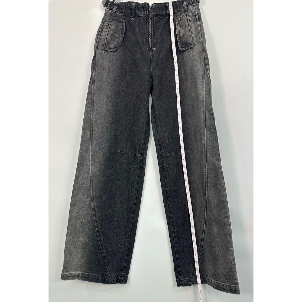 NWT Fine Culture Two-Tone Denim Jeans Men’s S (W28 L32) Black Wide Baggy Street - Picture 7 of 9